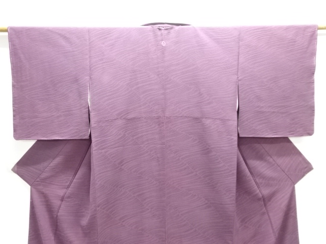  抽象模様織出し一ツ紋色無地着物